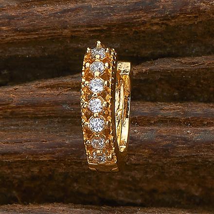 Cubic Zirconia Delicate Nose Ring With Gold 2 Tone Rhodium Plating