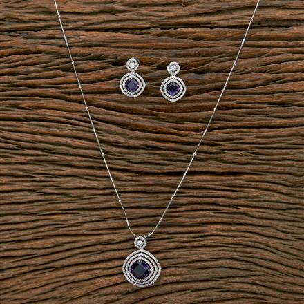 Cubic Zirconia Classic Pendant Set With Rhodium Plating