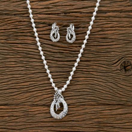 Cubic Zirconia Classic Mala Necklace With 2 Tone Rhodium Plating