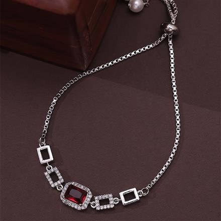 Cubic Zirconia Classic Bracelet With Rhodium Plating