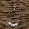 Cubic Zirconia Adjustable Bracelet With Rhodium Plating
