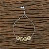 Cubic Zirconia Adjustable Bracelet With Rhodium Plating