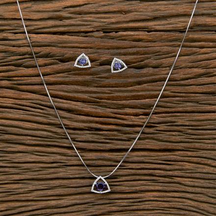 Cubic Zirconia Delicate Pendant Set With Rhodium Plating