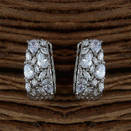 Cubic Zirconia Classic Bali With 2 Tone Rhodium Plating