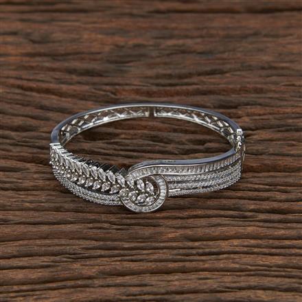 Cubic Zirconia Classic Kada With 2 Tone Rhodium Plating