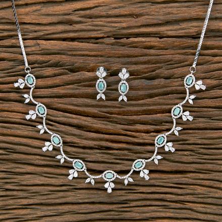 Cubic Zirconia Classic Necklace With Rhodium Plating