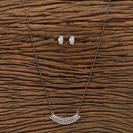 Cz Classic Mangalsutra With 2 Tone Rhodium Plating
