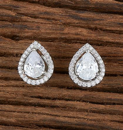 Cz Delicate Tops With 2 Tone Rhodium Plating
