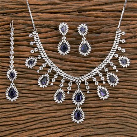 Cz Classic Necklace With Rhodium Plating
