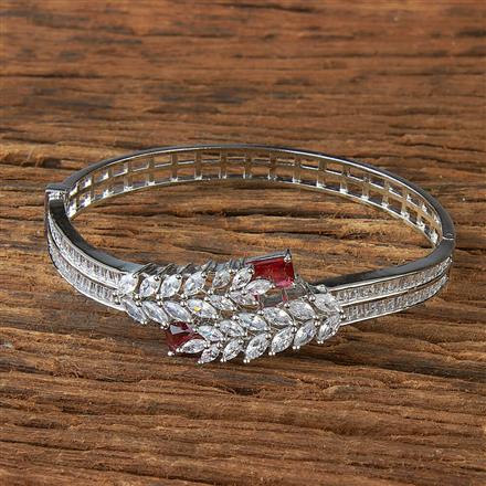 Cz Classic Kada With Rhodium Plating