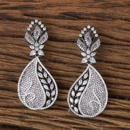 Cz Nano Stone Earring With Black Plating