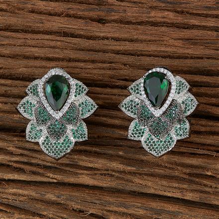 Cz Nano Stone Earring With Black Plating