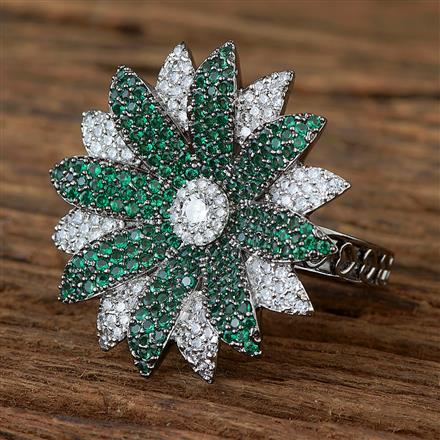 Cz Nano Stone Ring With Black Plating