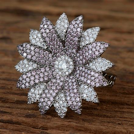 Cz Nano Stone Ring With Black Plating