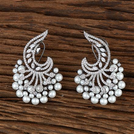 Cz Moti Earring With Black 2 Tone Plating