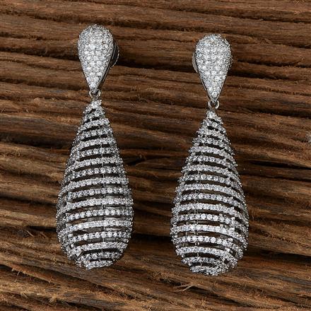 Cz Classic Earring With Black Plating