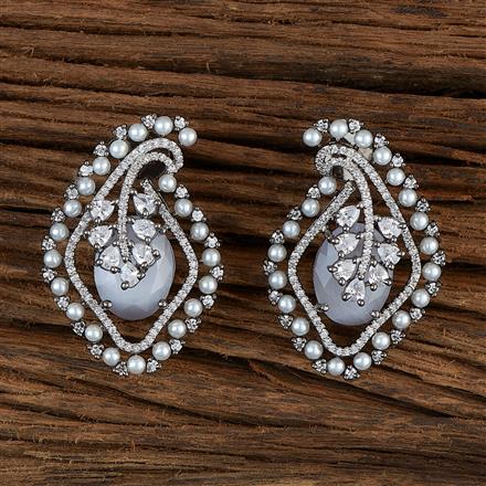 Cz Moti Earring With Black Plating