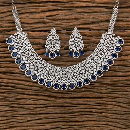Cz Classic Necklace With Rhodium Plating
