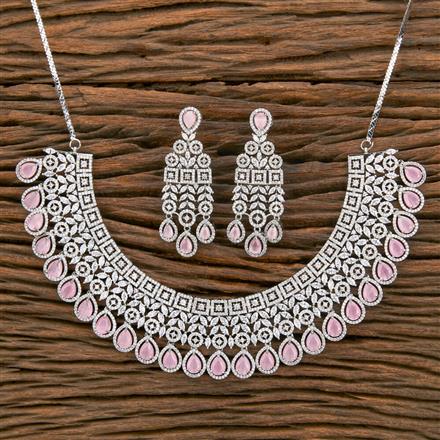 Cz Classic Necklace With Rhodium Plating