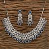 Cz Classic Necklace With Rhodium Plating