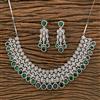 Cz Classic Necklace With Rhodium Plating
