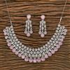 Cz Classic Necklace With Rhodium Plating
