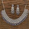 Cz Classic Necklace With Rhodium Plating