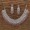 Cz Classic Necklace With Rhodium Plating