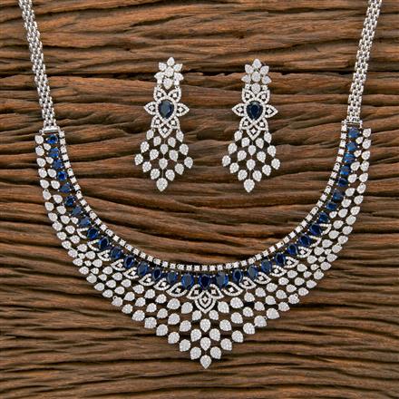 Cz Classic Necklace With Rhodium Plating