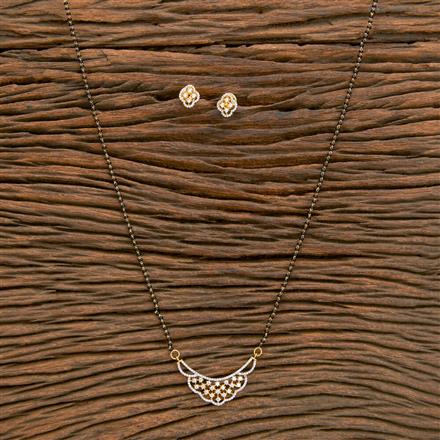 Cz Tanmaniya Mangalsutra With 2 Tone Rhodium Plating