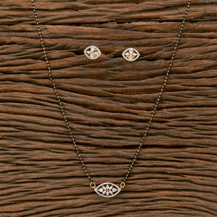 Cz Classic Mangalsutra With 2 Tone Rhodium Plating