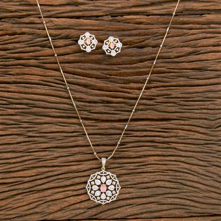 Cz Classic Pendant Set With 2 Tone Plating