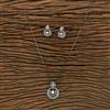 Cz Classic Pendant Set With Black Plating