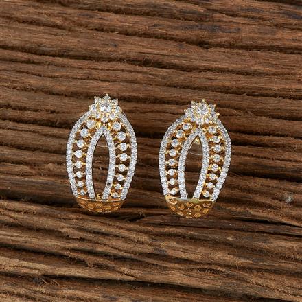 Cz Classic Earring With 2 Tone Plating