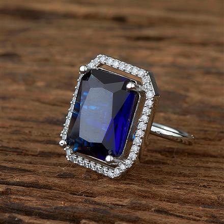 Cz Classic Ring With Rhodium Plating