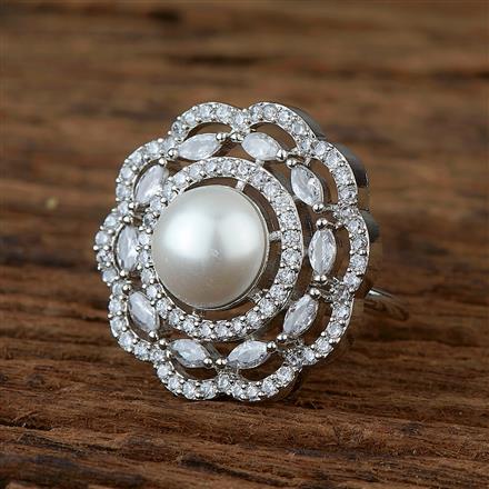 Buy Cz Adjustable Ring With Rhodium Plating 430744 Kanhai Jewels