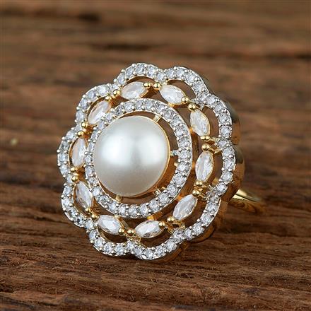 Cz Classic Ring With 2 Tone Plating