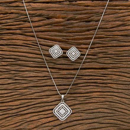 Cz Classic Pendant Set With Rhodium Plating