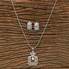 Cz Classic Pendant Set With Rhodium Plating