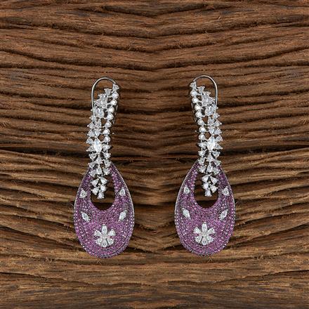 Cz Nano Stone Earring With Black Plating