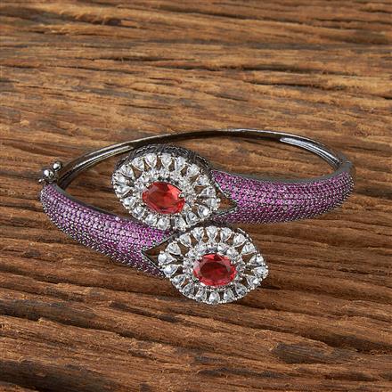 Cz Nano Stone Kada With Black Plating