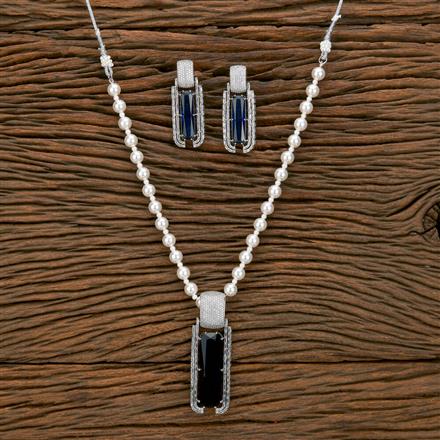 Cz Classic Mala Necklace With Rhodium Plating