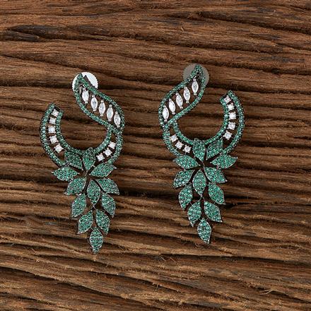 Cz Classic Earring With Black Plating