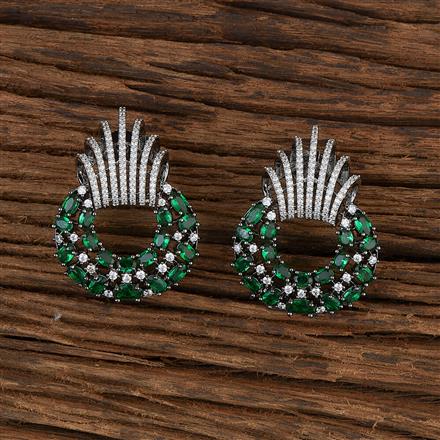 Cz Classic Earring With Black Plating