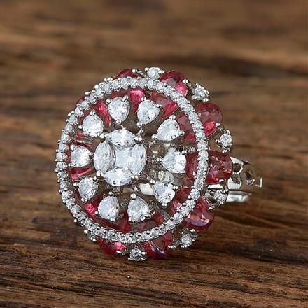 Cz Adjustable Ring With Rhodium Plating