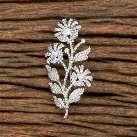 Cz Classic Brooch With Black 2 Tone Rhodium Plating