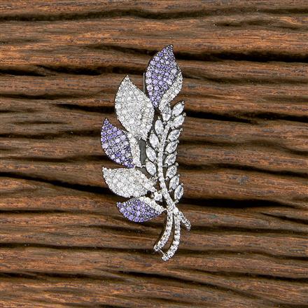 Cz Classic Brooch With Black Plating