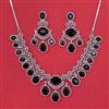 American Diamond Classic Necklace With Rhodium Plating
