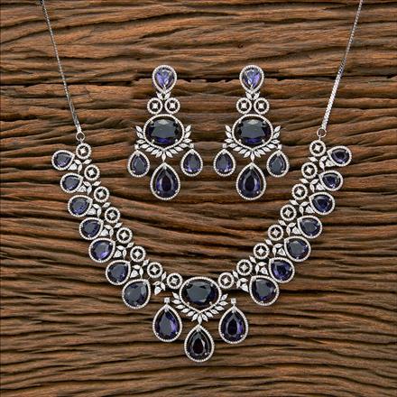 Cz Classic Necklace With Rhodium Plating