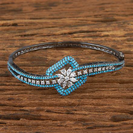 Cz Nano Stone Kada With Black Plating